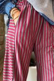Sunday Morning 7/8 Barrel Pant Grey & Burgundy